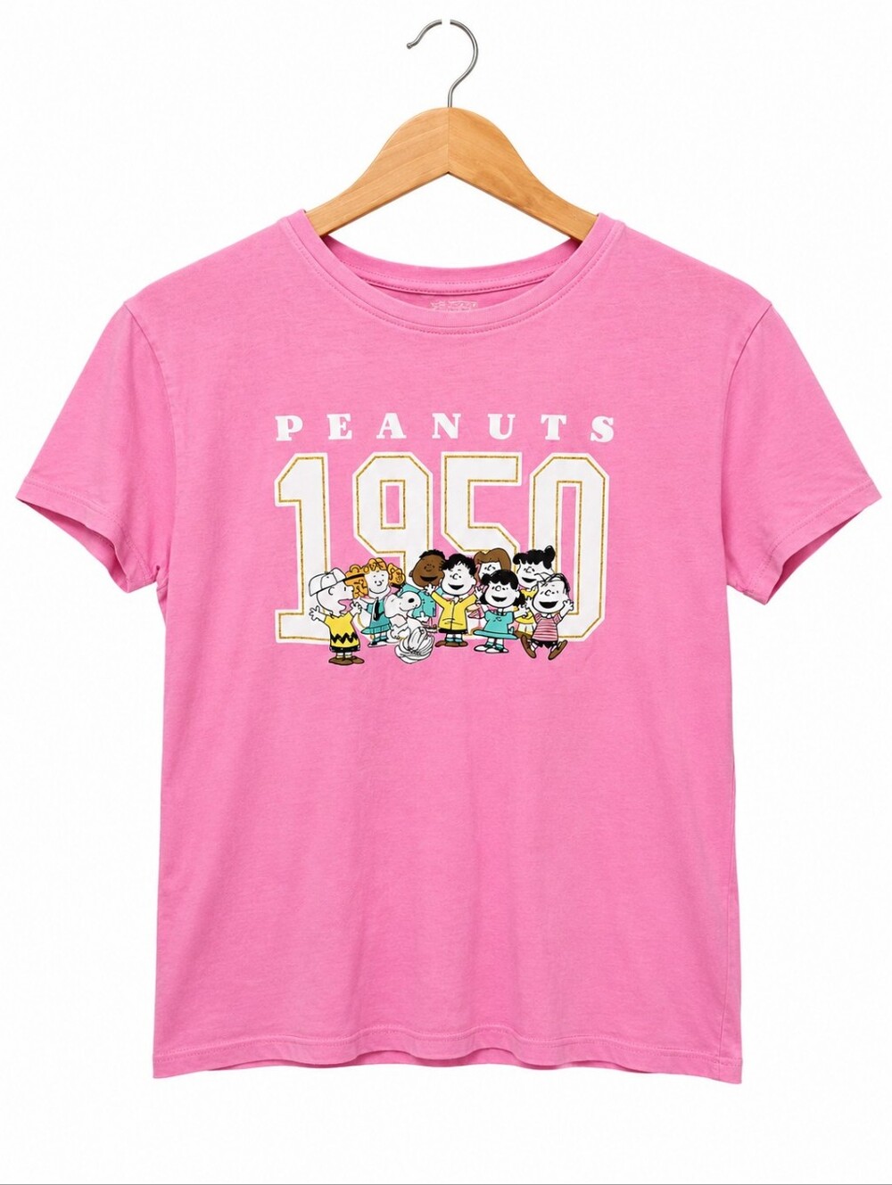 Peanuts 1950 Pink Graphic T-Shirt Snoopy Charlie Brown Kids Size Large 14